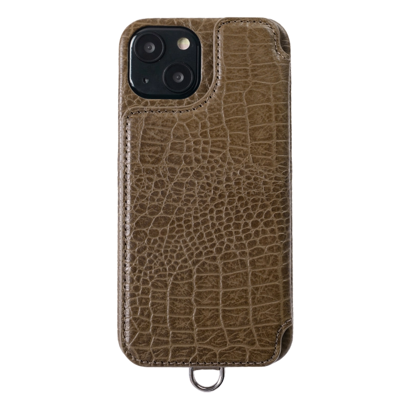 POCHE FLAT CROCO iPhone14【iPhone16e兼用可能】