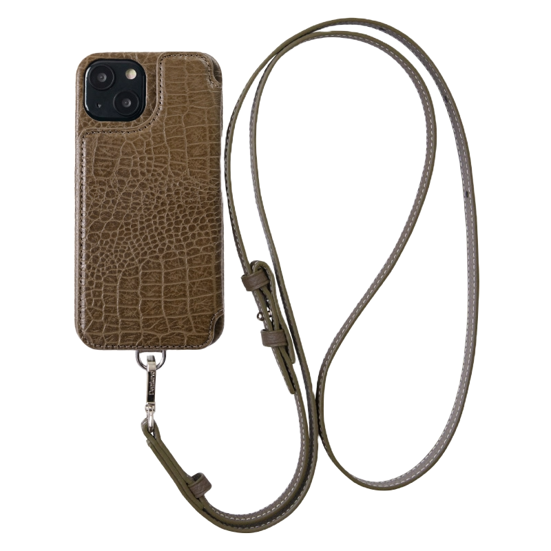 POCHE FLAT CROCO iPhone14【iPhone16e兼用可能】
