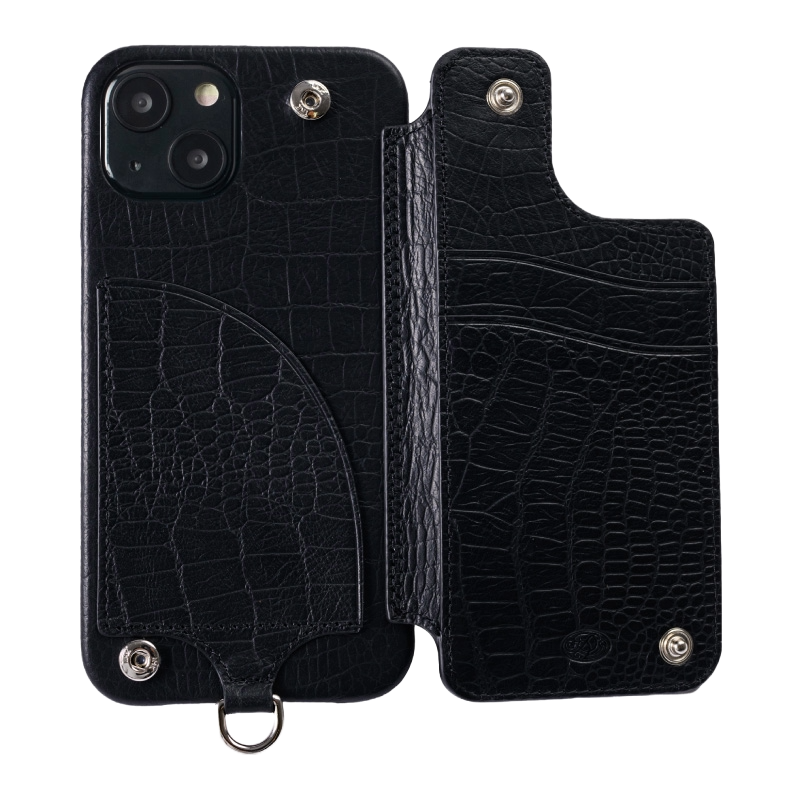 POCHE FLAT CROCO iPhone14【iPhone16e兼用可能】