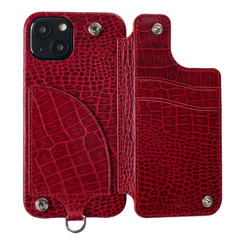 POCHE FLAT CROCO iPhone14【iPhone16e兼用可能】
