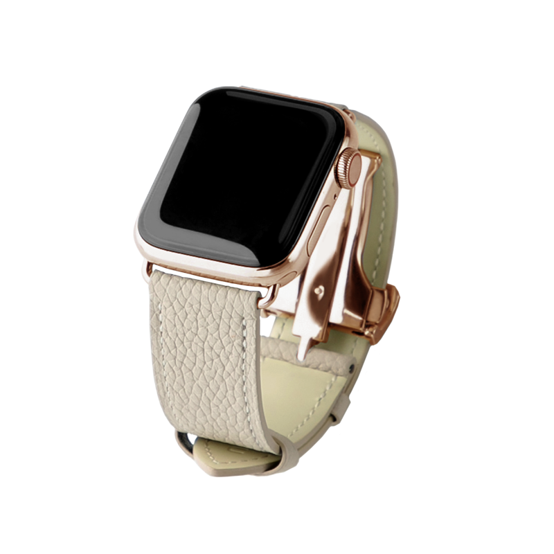 Apple Watch 38 40 41mm レザーバンド ホワイト - 時計