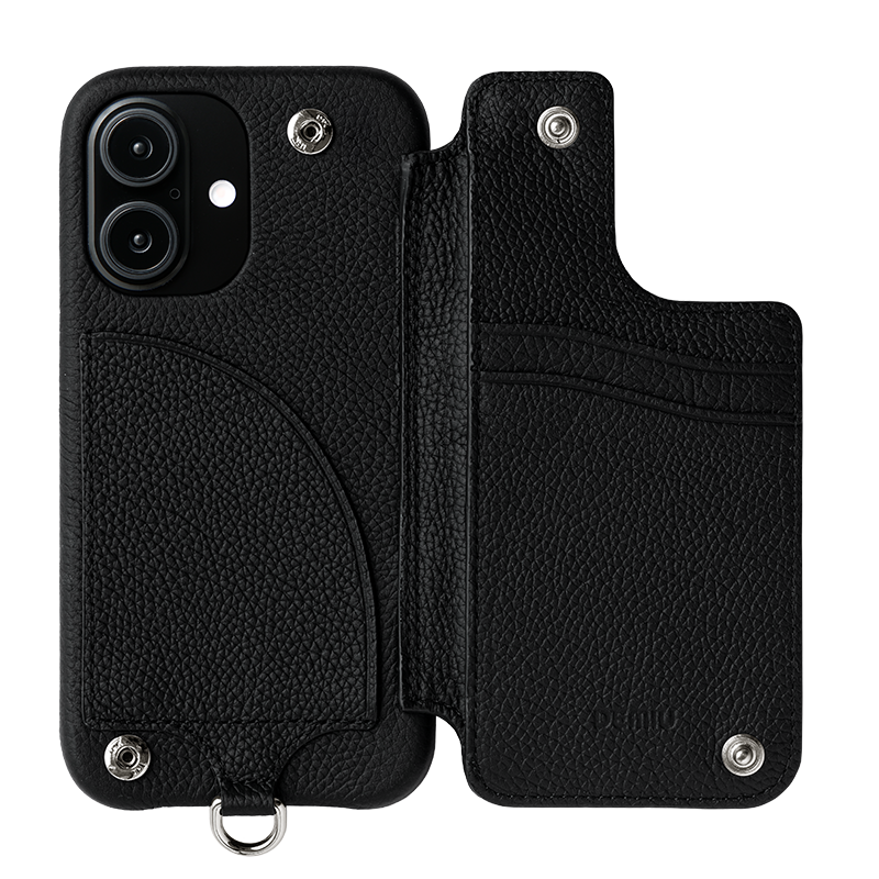 DEMIU ブラック iPhone16用ケース POCHE FLAT iPhone16
