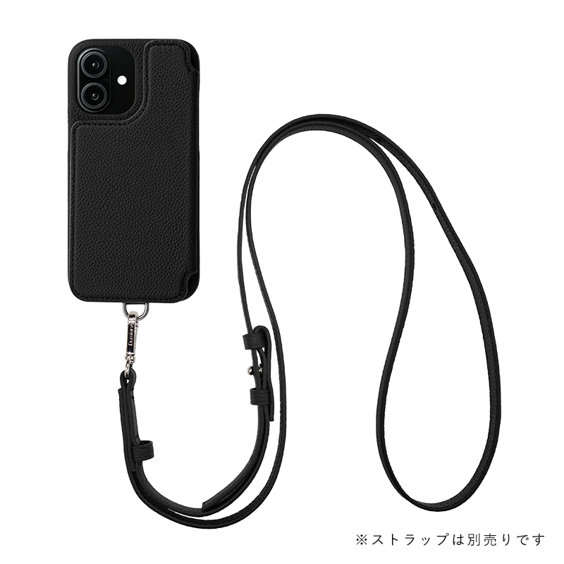 DEMIU ブラック iPhone16用ケース POCHE FLAT iPhone16